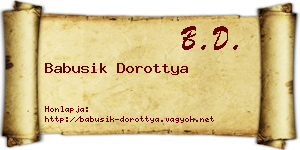 Babusik Dorottya névjegykártya